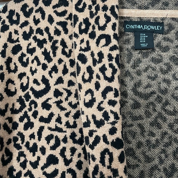 Cynthia Rowley Long Open Front Leopard Print Jacket - Women's M - Picture 9 of 15